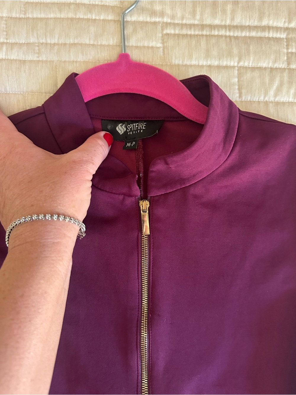 Spitfire Burgundy Mock-Neck Golf Dress with Front Zip Size MD - Picture 7 of 7